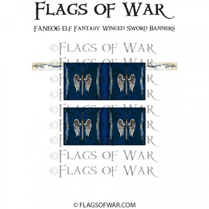 Elf Fantasy Winged Sword Banners