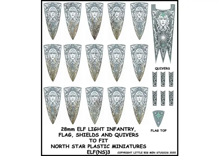 Elf Light Infantry Banner & Shields