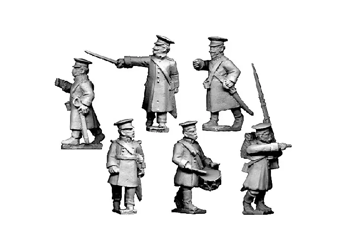 Russian Command in Forage Caps Advancing