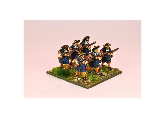 Musketeers with Flintlocks at ready.