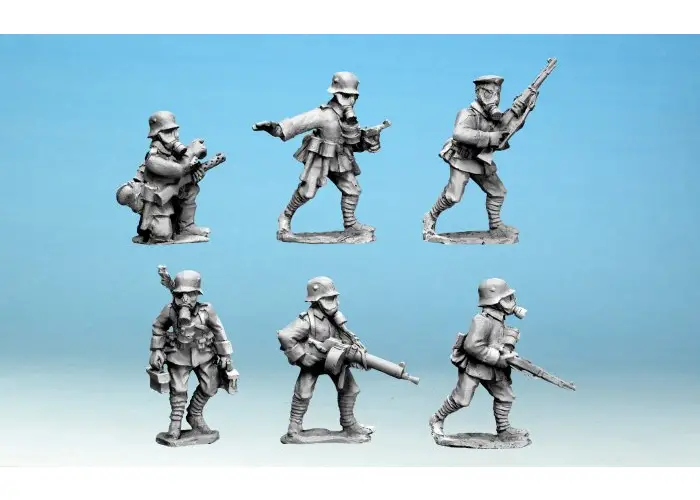 German Command and Support in Gasmasks